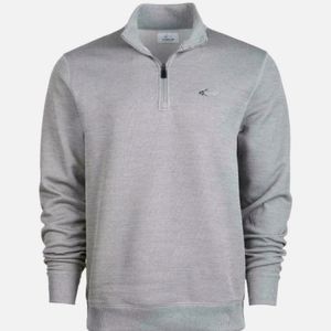 New Grey Norman Mens Sweater Gray 1/2 Ziper Hearri